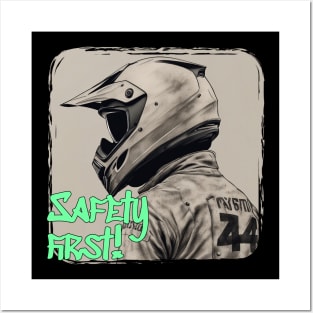 Safety first motorcycle Posters and Art